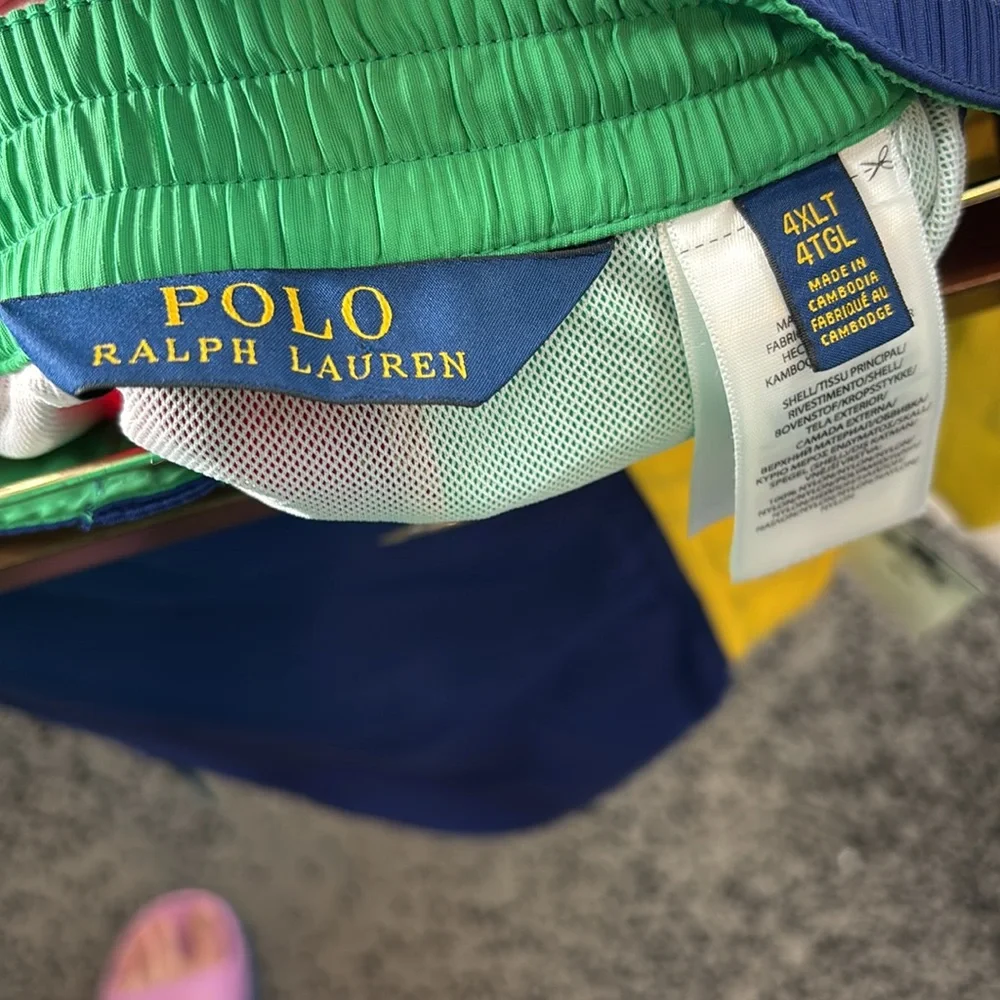 Polo Ralph Lauren Classic Red and Blue Block Board Shorts with Size 4XLT - Picture 8 of 8